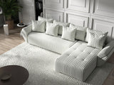 Colțar extensibil dumonde cu ladă de depozitare si sezut confortabil din spuma HR, Berlin XL Ambience Ivory II 350x185 cm Fabrica