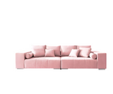 Canapea extensibilă dumonde cu ladă de depozitare si sezut confortabil din spuma HR, Marbela Pink XXL 295x100 cm