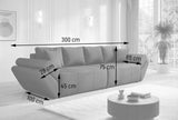 Canapea extensibilă cu ladă de depozitare si sezut confortabil din spuma HR, Berlin Kaki 300x100 cm