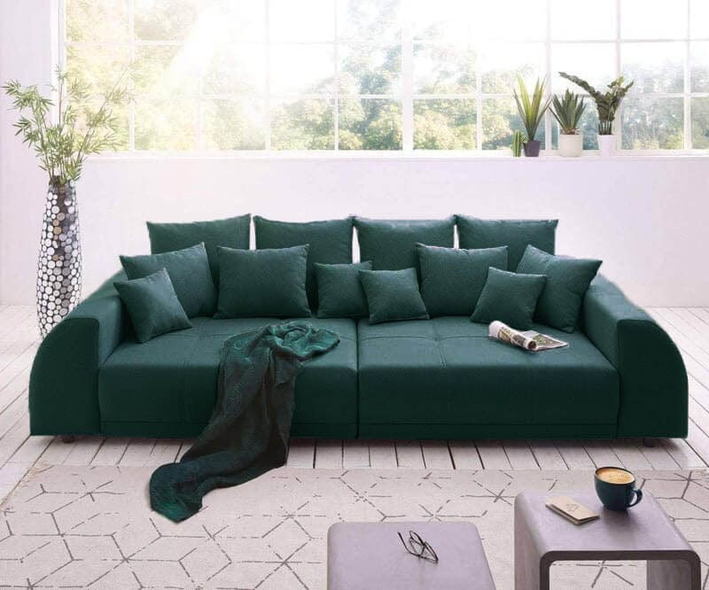 Canapea extensibilă dumonde cu 2 lăzi de depozitare si sezut confortabil din spuma HR, Big Sofa Verona Verde Petrol 310x100 cm