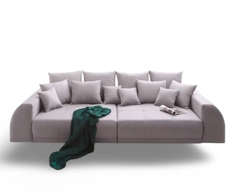 Canapea extensibilă dumonde cu 2 lăzi de depozitare si sezut confortabil din spuma HR, Verona Enjoy Grey 310x100 cm cu taburet inclus