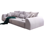 Canapea extensibilă dumonde cu 2 lăzi de depozitare si sezut confortabil din spuma HR, Big Sofa Verona Grey 310x100 cm