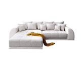 Canapea extensibilă dumonde cu 2 lăzi de depozitare si sezut confortabil din spuma HR, Big Sofa Verona 310x100 cm cu taburet inclus