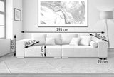 Canapea extensibilă cu ladă de depozitare si sezut confortabil din spuma HR, Marbela Graphite XXL 295x100 cm