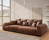 Canapea extensibilă cu 2 lazi de depozitare Big Sofa Verona Brown 305x110 cm cu taburet inclus | Dumonde Furniture & Deco Concept.