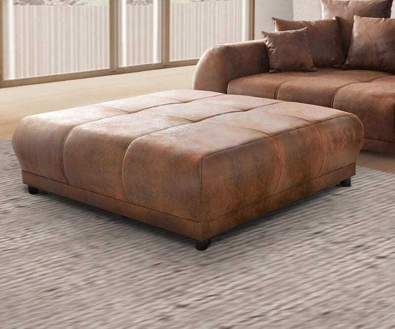 Canapea extensibilă cu 2 lazi de depozitare Big Sofa Verona Brown 305x110 cm cu taburet inclus | Dumonde Furniture & Deco Concept.