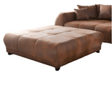 Canapea extensibilă dumonde cu 2 lăzi de depozitare si sezut confortabil din spuma HR, Big Sofa Verona Brown 310x100 cm cu taburet inclus