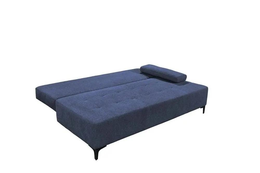 Canapea extensibilă cu ladă de depozitare si sezut confortabil din spuma HR, Candy Blue, 200x100 cm