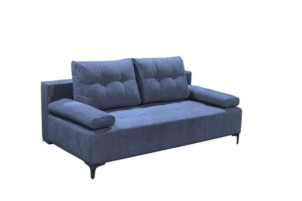 Canapea extensibilă cu ladă de depozitare si sezut confortabil din spuma HR, Candy Blue, 200x100 cm