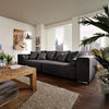 Canapea extensibilă dumonde cu ladă de depozitare si sezut confortabil din spuma high-density, Marbela Magma Black XXL 295x120 cm
