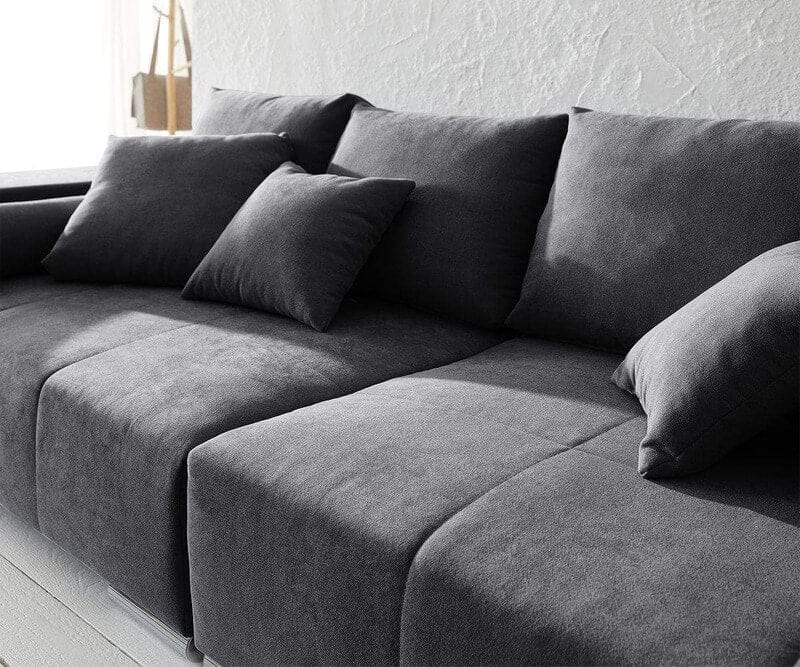 Canapea extensibilă cu ladă de depozitare Marbela Graphite XXL 290x110 cm | Dumonde Furniture & Deco Concept.