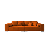 Canapea extensibilă dumonde cu ladă de depozitare si sezut confortabil din spuma HR, Marbela Orange XXL 295x100 cm