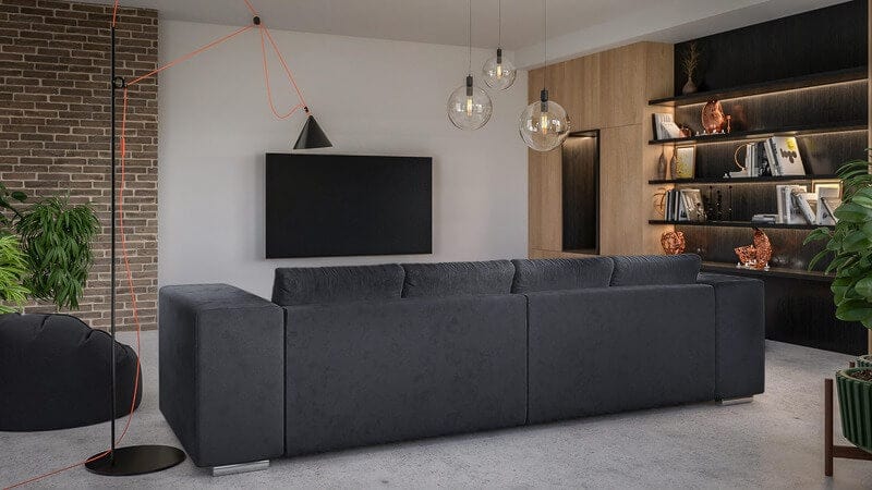 Canapea extensibila cu lada de depozitare Marbela Bej XXL 290x110 cm | Dumonde Furniture & Deco Concept.