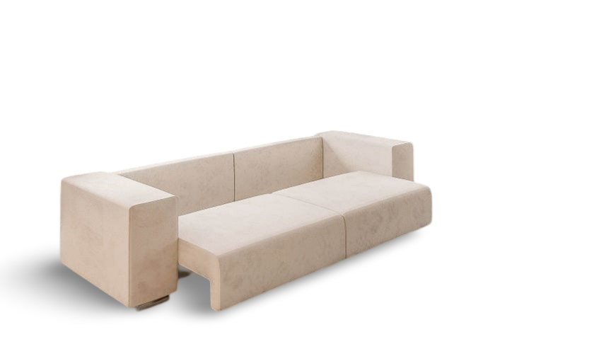 Canapea extensibilă dumonde cu ladă de depozitare si sezut confortabil din spuma HR,Joy XXL Creme 295x100 cm