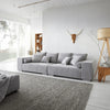 Canapea extensibilă dumonde cu ladă de depozitare si sezut confortabil din spuma high-density, Marbela Enjoy Silver XXL 295x120 cm