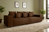 Canapea extensibilă dumonde cu ladă de depozitare si sezut confortabil din spuma HR, Dream Brown 310x100 cm