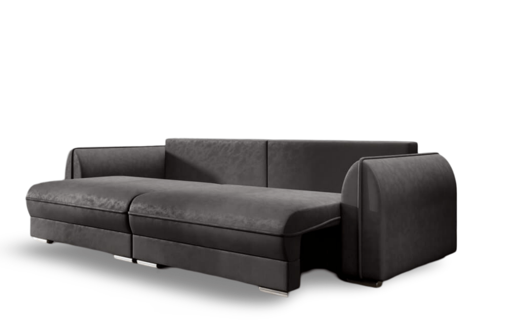 Canapea extensibilă dumonde cu ladă de depozitare si sezut confortabil din spuma HR, Denver Antracit 300x100 cm Fabrica