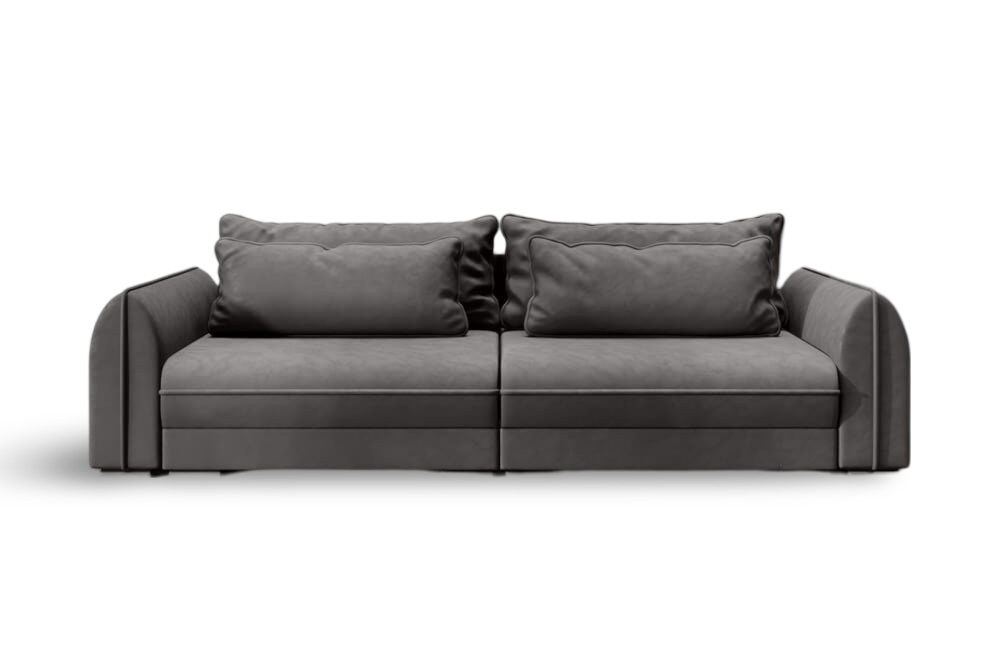 Canapea extensibilă dumonde cu ladă de depozitare si sezut confortabil din spuma HR, Denver Antracit 300x100 cm Fabrica