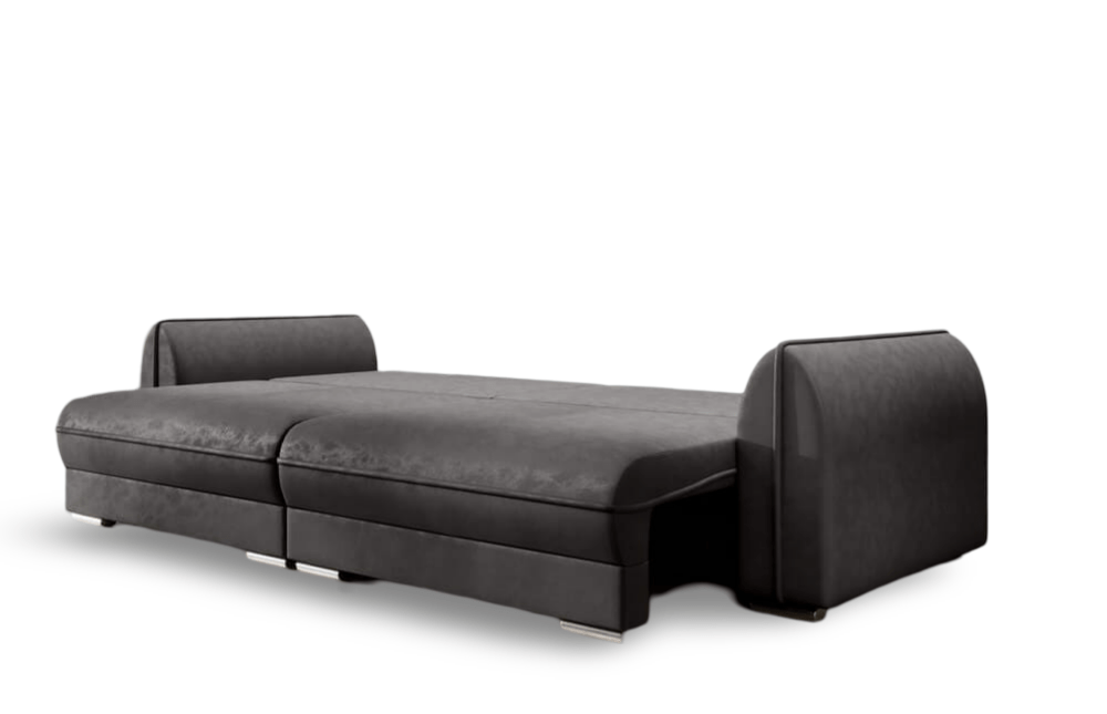 Canapea extensibilă dumonde cu ladă de depozitare si sezut confortabil din spuma HR, Denver Antracit 300x100 cm Fabrica