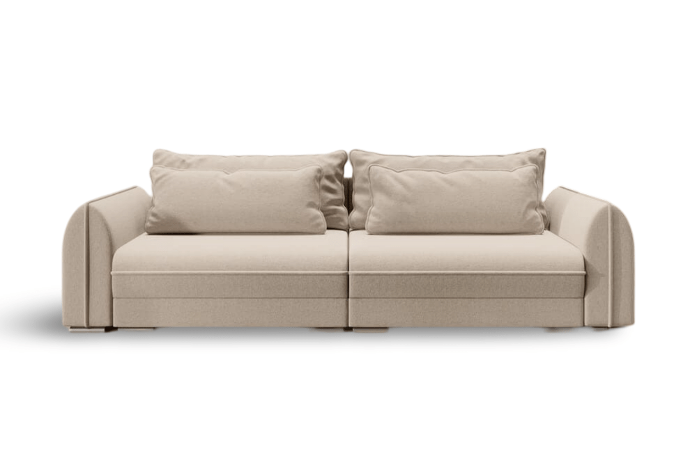Canapea extensibilă dumonde cu ladă de depozitare si sezut confortabil din spuma HR, Denver Bej 300x100 cm Fabrica