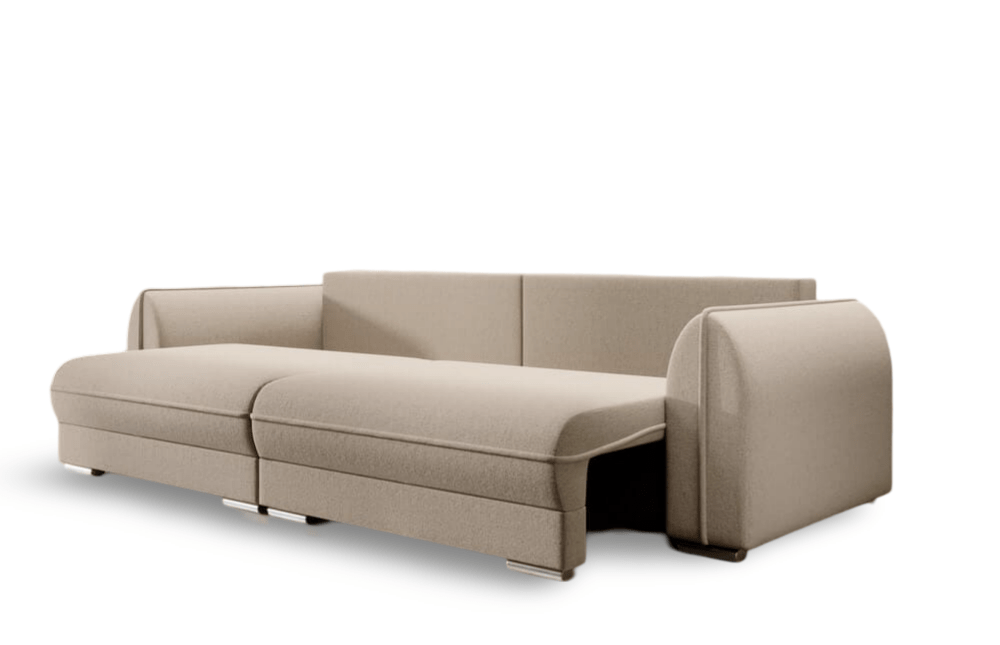 Canapea extensibilă dumonde cu ladă de depozitare si sezut confortabil din spuma HR, Denver Bej 300x100 cm Fabrica