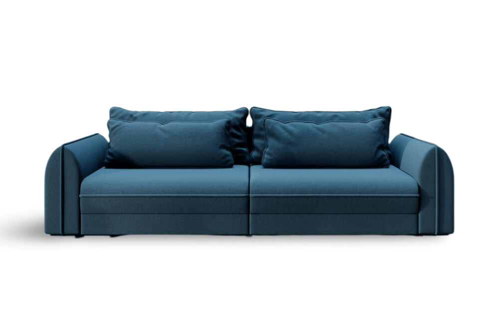 Canapea extensibilă dumonde cu ladă de depozitare si sezut confortabil din spuma HR, Denver Blue 300x100 cm Fabrica