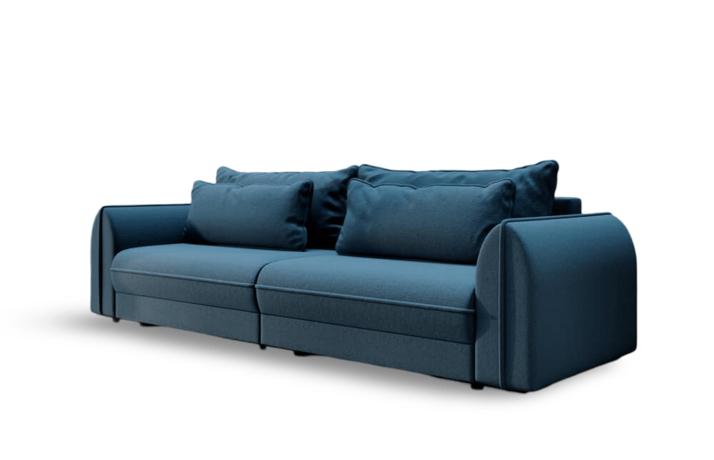 Canapea extensibilă dumonde cu ladă de depozitare si sezut confortabil din spuma HR, Denver Blue 300x100 cm Fabrica