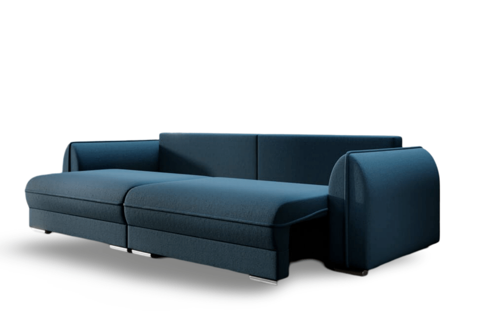 Canapea extensibilă dumonde cu ladă de depozitare si sezut confortabil din spuma HR, Denver Blue 300x100 cm Fabrica