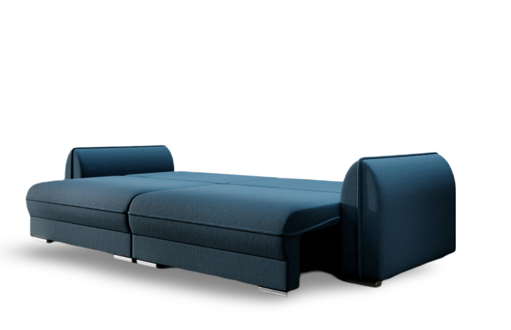 Canapea extensibilă dumonde cu ladă de depozitare si sezut confortabil din spuma HR, Denver Blue 300x100 cm Fabrica
