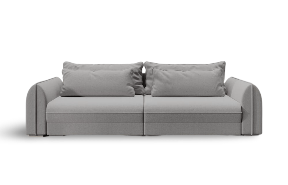 Canapea extensibilă dumonde cu ladă de depozitare si sezut confortabil din spuma HR, Denver Grey 300x100 cm Fabrica