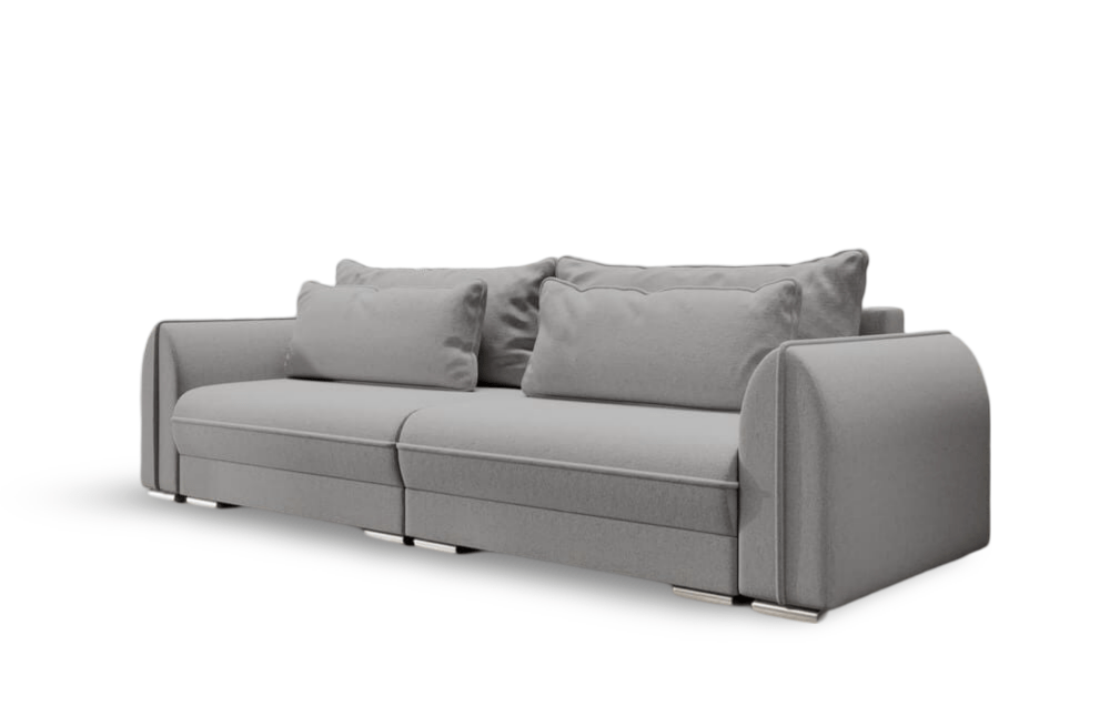 Canapea extensibilă dumonde cu ladă de depozitare si sezut confortabil din spuma HR, Denver Grey 300x100 cm Fabrica