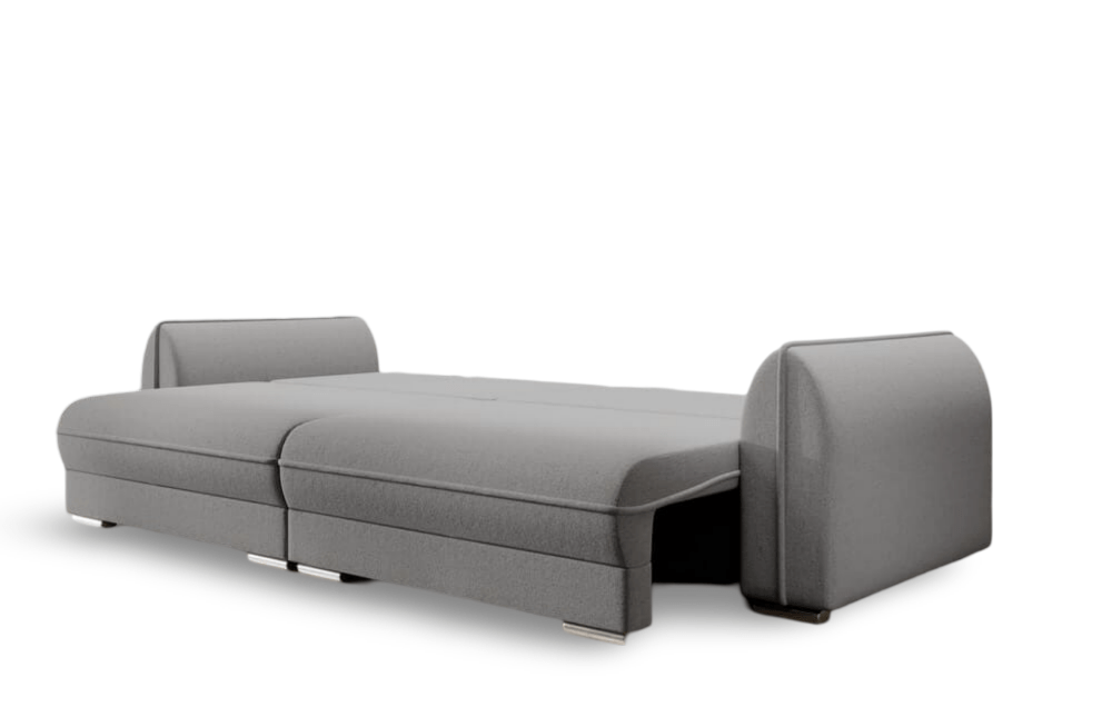 Canapea extensibilă dumonde cu ladă de depozitare si sezut confortabil din spuma HR, Denver Grey 300x100 cm Fabrica