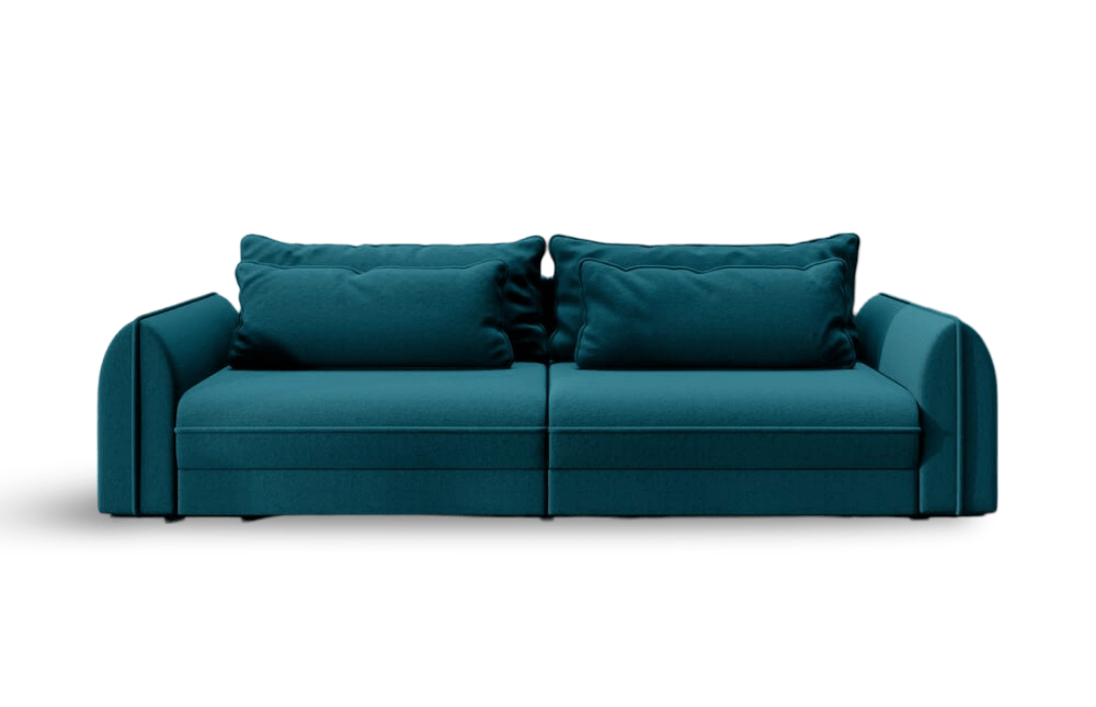Canapea extensibilă dumonde cu ladă de depozitare si sezut confortabil din spuma HR, Denver Verde 300x100 cm Fabrica