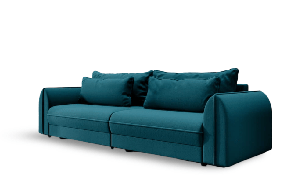 Canapea extensibilă dumonde cu ladă de depozitare si sezut confortabil din spuma HR, Denver Verde 300x100 cm Fabrica