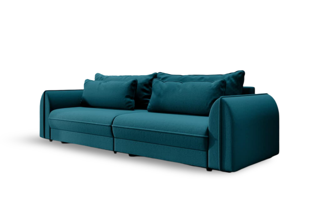 Canapea extensibilă dumonde cu ladă de depozitare si sezut confortabil din spuma HR, Denver Verde 300x100 cm