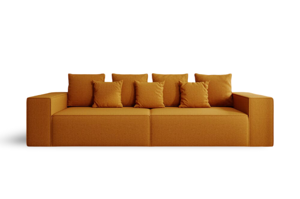 Canapea extensibilă dumonde cu ladă de depozitare si sezut confortabil din spuma HR, Dream Yellow 310x100 cm
