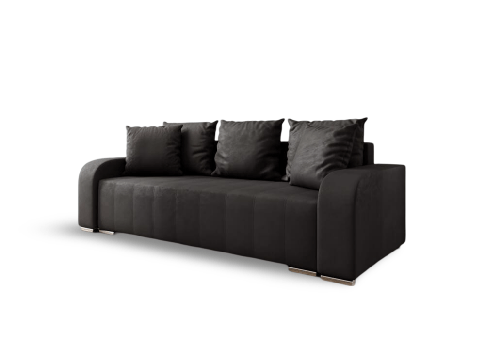 Canapea extensibilă cu ladă de depozitare si sezut confortabil din spuma HR, Sofia Antracit 240x100 cm Fabrica