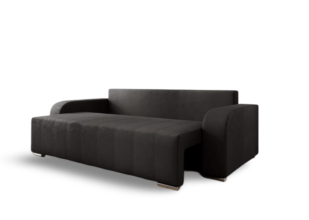 Canapea extensibilă cu ladă de depozitare si sezut confortabil din spuma HR, Sofia Antracit 240x100 cm Fabrica