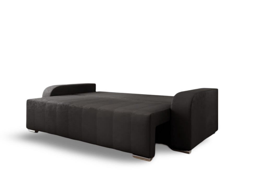 Canapea extensibilă cu ladă de depozitare si sezut confortabil din spuma HR, Sofia Antracit 240x100 cm Fabrica