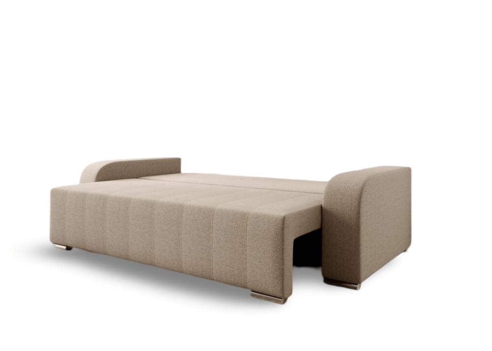 Canapea extensibilă cu ladă de depozitare si sezut confortabil din spuma HR, Sofia Bej 240x100 cm Fabrica