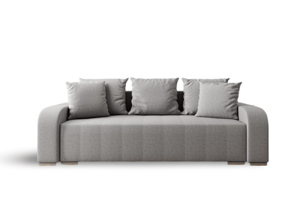 Canapea extensibilă cu ladă de depozitare si sezut confortabil din spuma HR, Sofia Grey 240x100 cm Fabrica
