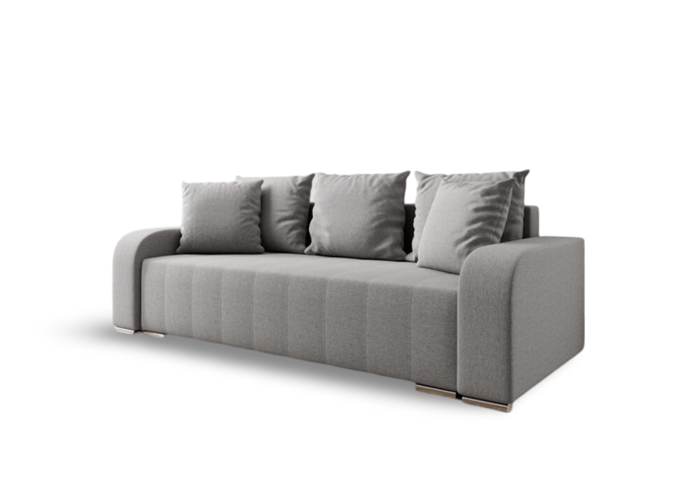 Canapea extensibilă cu ladă de depozitare si sezut confortabil din spuma HR, Sofia Grey 240x100 cm Fabrica