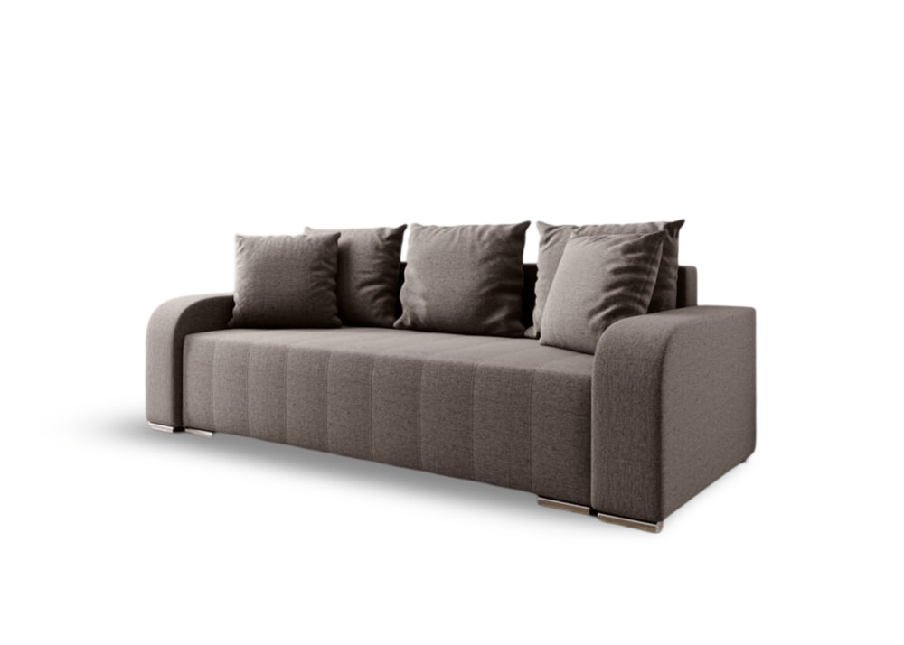 Canapea extensibilă cu ladă de depozitare si sezut confortabil din spuma HR, Sofia Kaki 240x100 cm Fabrica