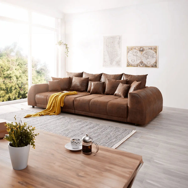 Canapea extensibilă dumonde cu 2 lăzi de depozitare Verona Madagaskar Brown 310x120 cm
