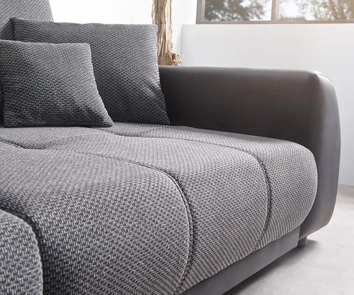 Canapea extensibilă dumonde cu 2 lăzi de depozitare si sezut confortabil din spuma HR, Verona Dark Grey 310x100 cm