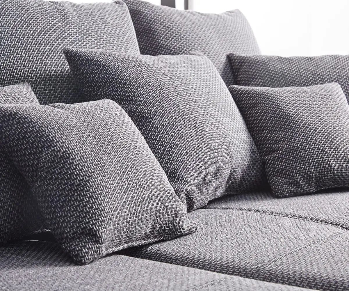 Canapea extensibilă dumonde cu 2 lăzi de depozitare si sezut confortabil din spuma HR, Verona Dark Grey 310x100 cm
