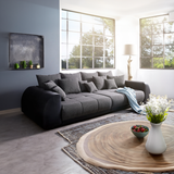 Canapea extensibilă dumonde cu 2 lăzi de depozitare si sezut confortabil din spuma HR, Verona Dark Grey 310x100 cm