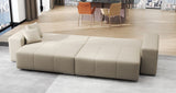 Canapea extensibilă dumonde cu ladă de depozitare si sezut confortabil din spuma HR, Marbela Enjoy Lux Bej XXL 295x100 cm fabrica
