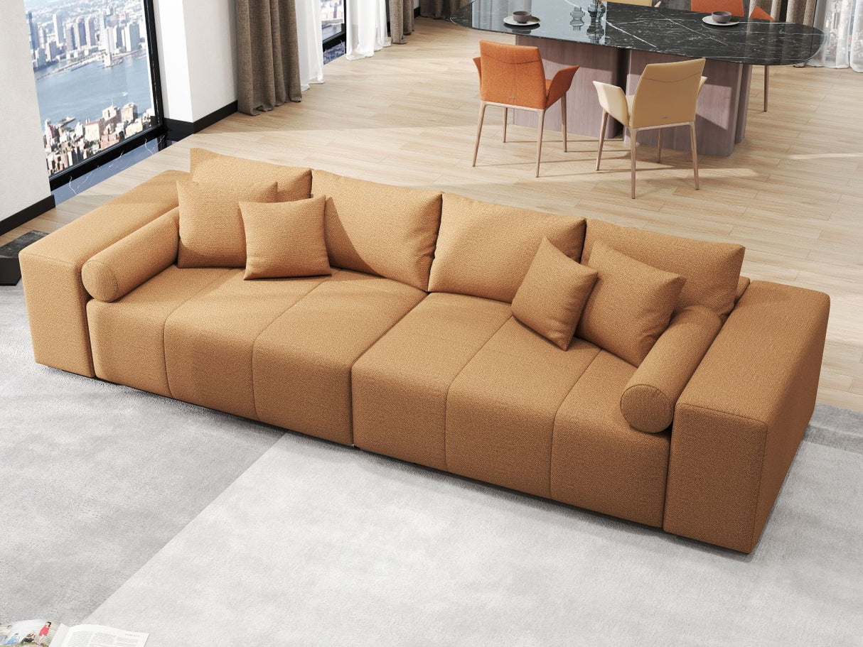 Canapea extensibilă dumonde cu ladă de depozitare si sezut confortabil din spuma HR, Marbela Enjoy Lux Mango XXL 295x100 cm