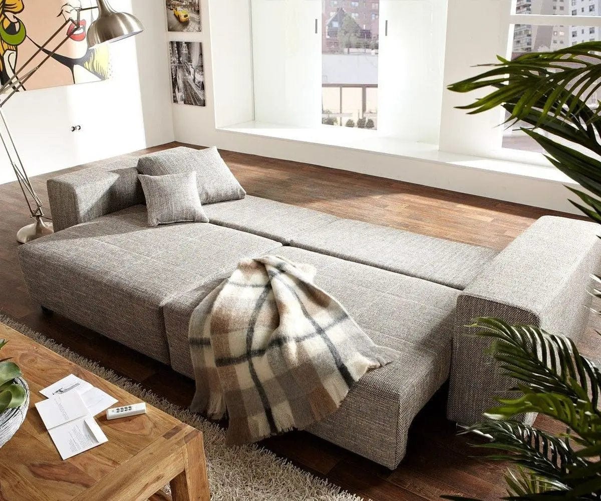 Canapea extensibilă dumonde cu ladă de depozitare si sezut confortabil din spuma HR, Marbela Magma Grey XXL 295x100 cm